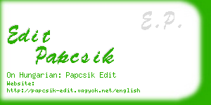 edit papcsik business card